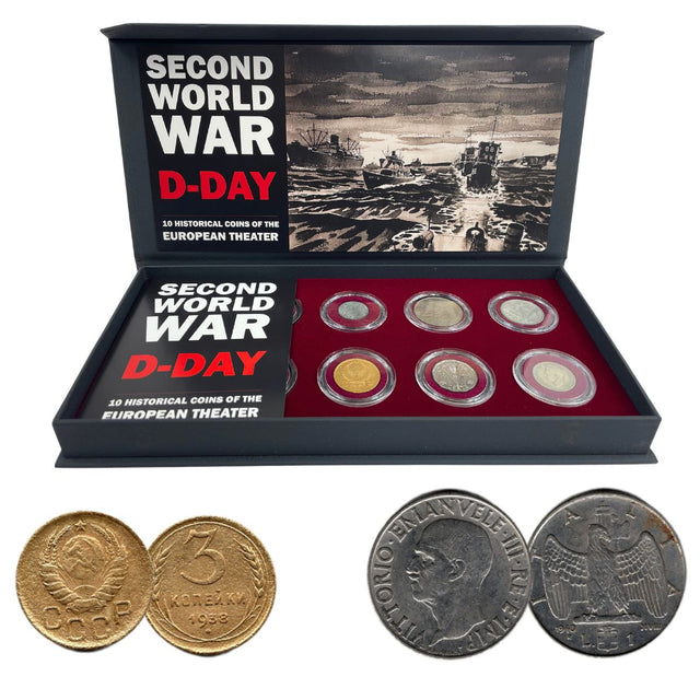 10-WW2-EUROPE Second World War: D-Day.10 Historical Coins from the European Theater