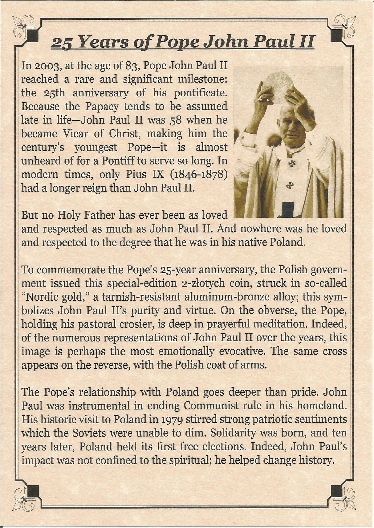 25YRSPOPEALB Pope John Paul II 25-Year Anniversary (Album)