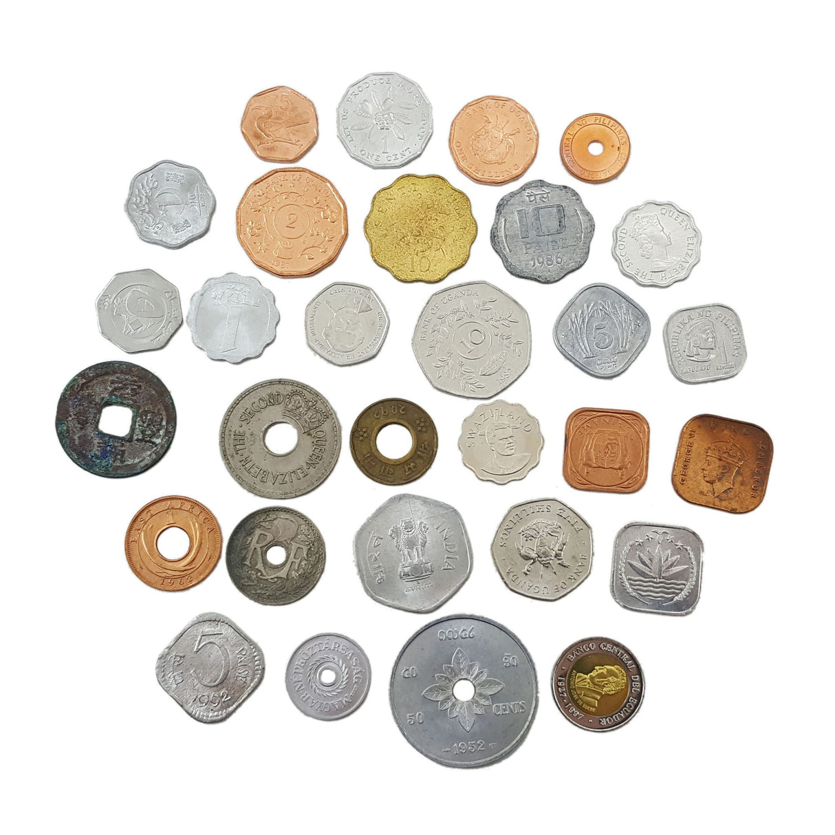 30ODDCOINSET(U) Odd Shaped Coins: A Set of 30 Different Coins from Around the World