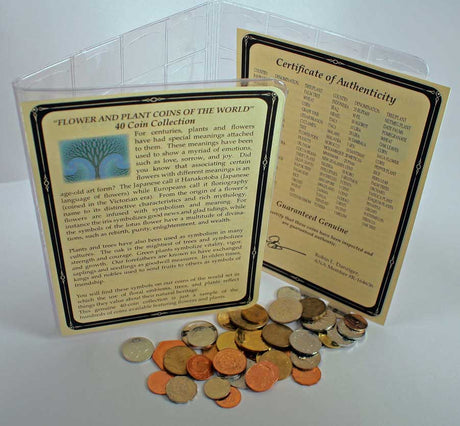 40PLANTSET Flowers And Plant Coins: A Set of 40 From around the World