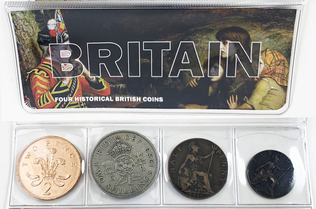 4HCMINI-BRITAIN Britain: Four Historical British Coins (mini)