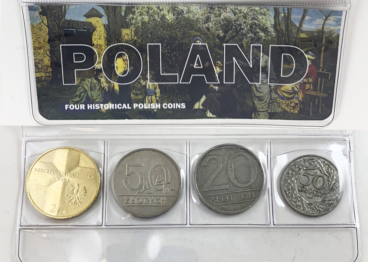 4HCMINI-POLAND Poland: Four Historical Polish Coins (mini)