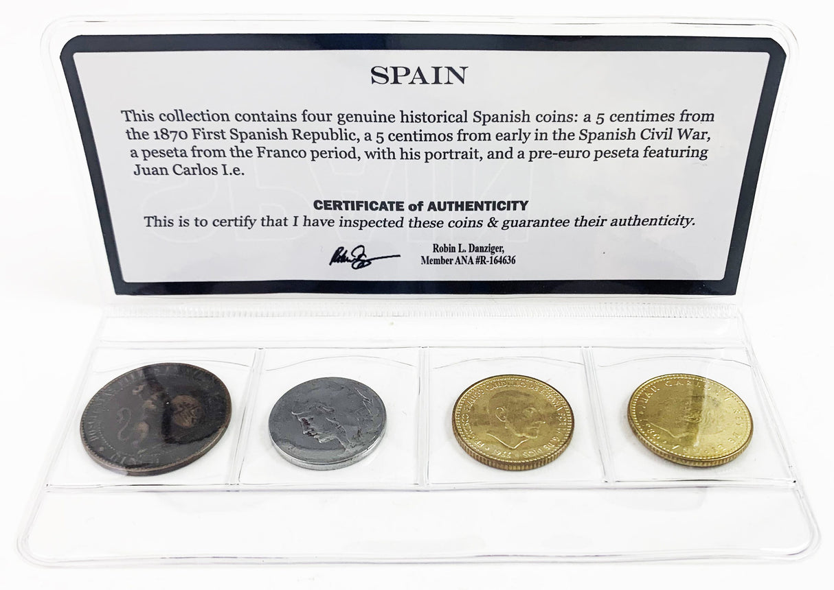 4HCMINI-SPAIN Spain: Four Historical Spanish Coins (mini)