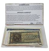 9HYPER-BF HYPERINFLATION: NINE HIGHEST COUNTRIES ALL TIME (nine banknotes) (Billfold)