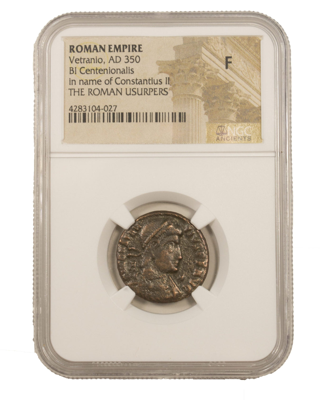 Roman Ae Of Vetranio NGC (Ad350) Issued In The Name Of Constantius Ii