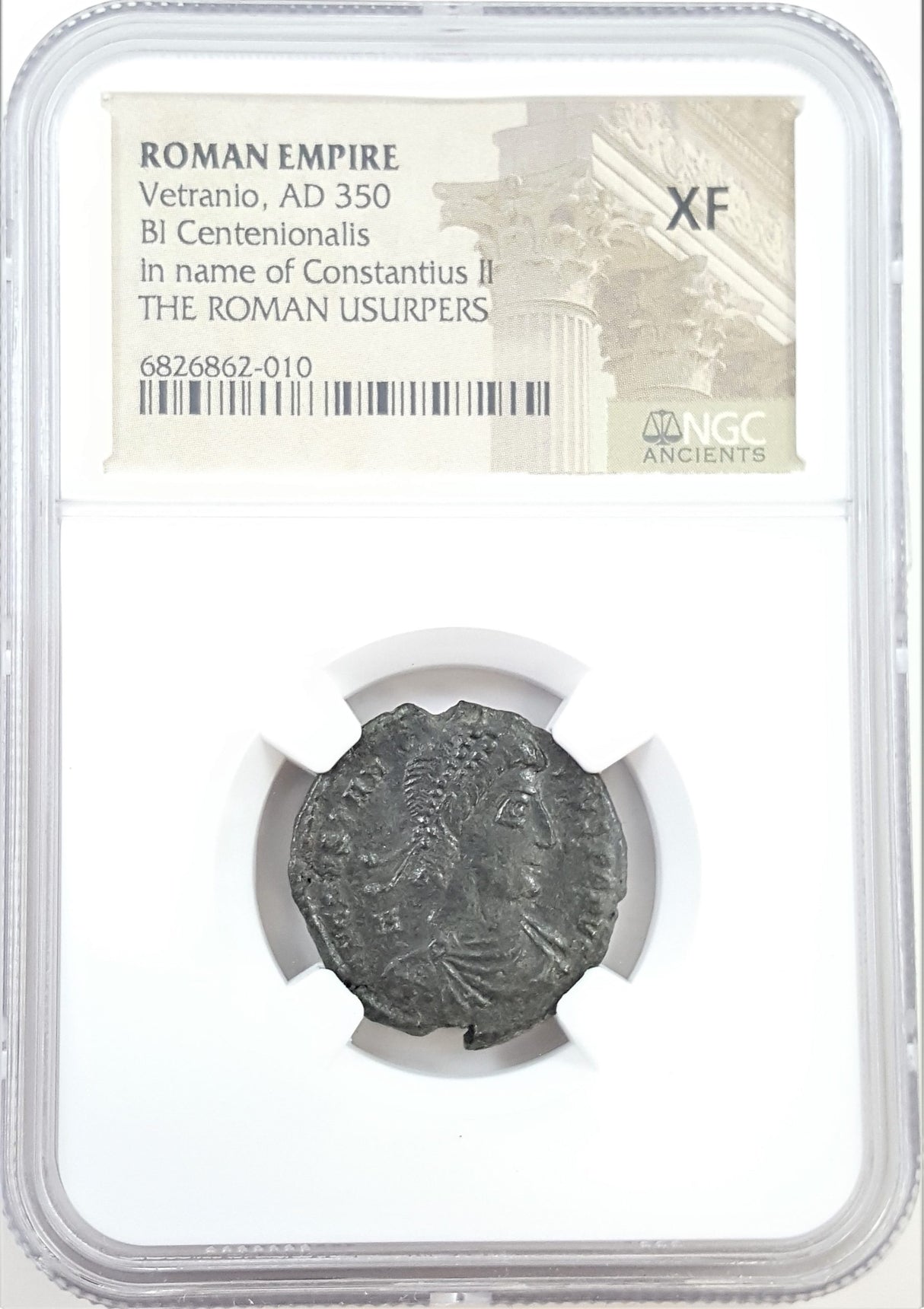 Roman Ae Of Vetranio NGC (Ad350) Issued In The Name Of Constantius Ii