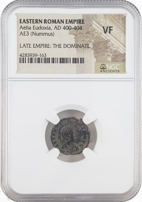 Roman Bronze Coin Of Aelia Eudoxia (401-460) NGC