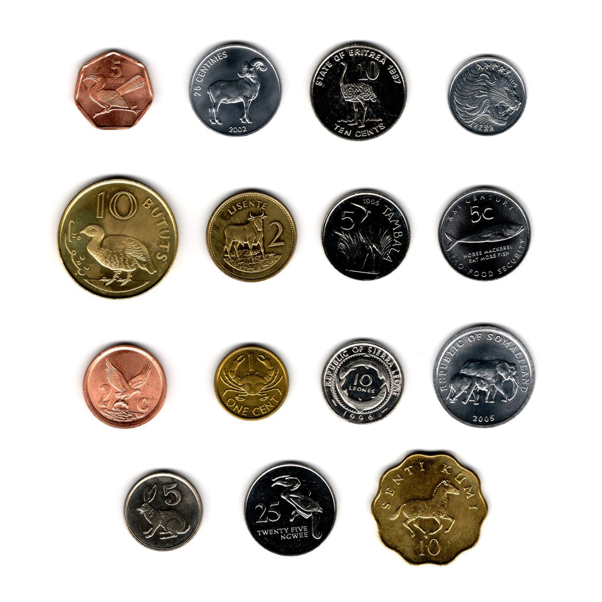 AFRICAN15CNALB(U) Wildlife Coins of Africa: Legal Tender of 15 Different African Nations (Album)