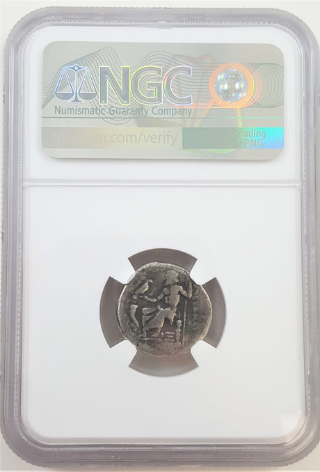 ALEXTHEGREAT-DRACHM-(AR)NGC(F) Ancient Greek, Macedonian Empire, Alexander the Great (336-323 BCE) Silver Drachm NGC Certified Slab(F)