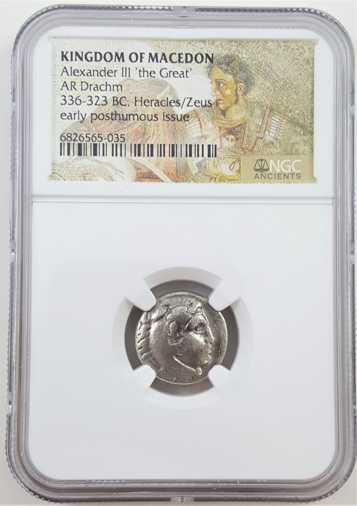 ALEXTHEGREAT-DRACHM-(AR)NGC(VG) Ancient Greek, Macedonian Empire, Alexander the Great (336-323 BCE) Silver Drachm NGC Certified Slab(VG)