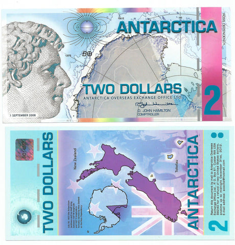 Antarctica P25(U) 2 Dollars - Polymer (Plastic) (Private Issue,Non Government)