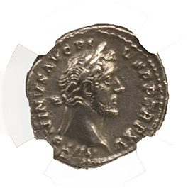 ANTONINUSPIUS(AR)NGC(CH-XF) Roman Silver Denarius of Antoninus Pius (AD 138-161) NGC(CH-XF)