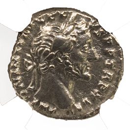 ANTONINUSPIUS(AR)NGC(XF) Roman Silver Denarius of Antoninus Pius (AD 138-161) NGC(XF)