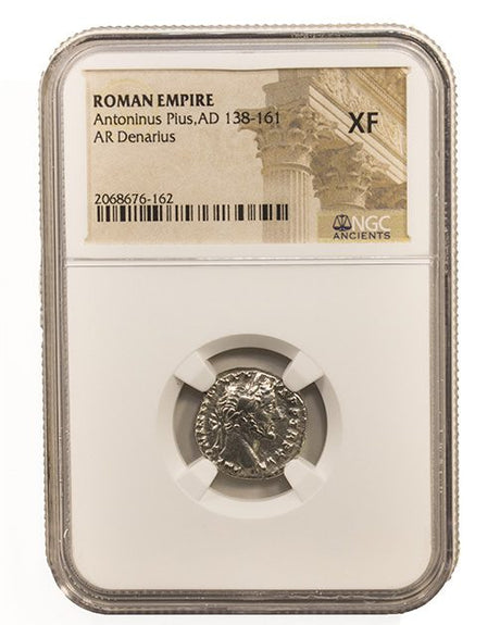 ANTONINUSPIUS(AR)NGC(XF) Roman Silver Denarius of Antoninus Pius (AD 138-161) NGC(XF)