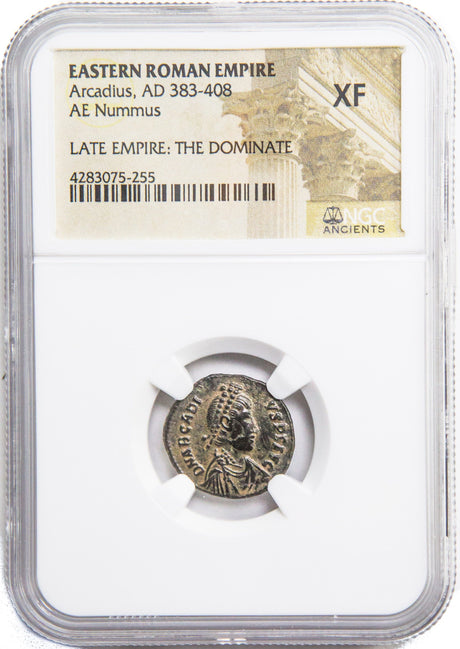 ARCADIUS(AE3)NGC(XF) Roman AE3 of Arcadius (AD383-408) NGC(XF)