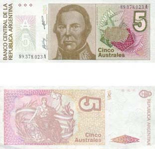 Argentina P324b(U) 5 Australes