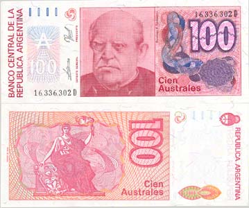 Argentina P327b(U) 100 Australes