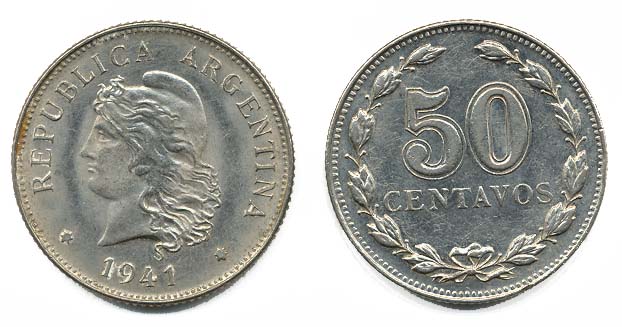 Argentina KM39(XF) 50 Centavos