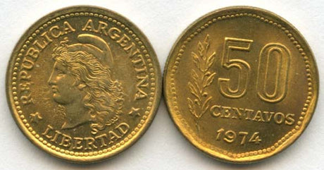 Argentina KM68(U) 50 Centavos