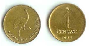 Argentina KM96.2(XF) 1 Centavo (Ostrich)