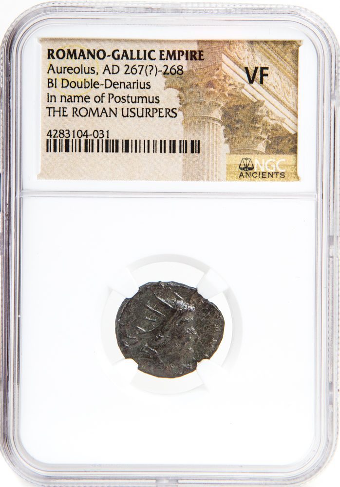 AUREOLUS(POST)(ANT)NGC(VF) Roman AE of Aureolus NGC (AD268) Issued in the name of Postumus(VF)