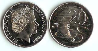 Australia KM403(U) 20 Cents (playtpus)