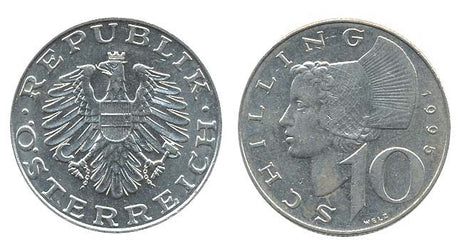 Austria KM2918(XF-AU) 10 Shillings