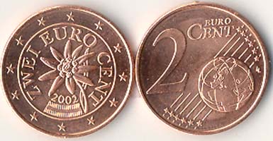 Austria KM3083(U) 2 Aust. Cents