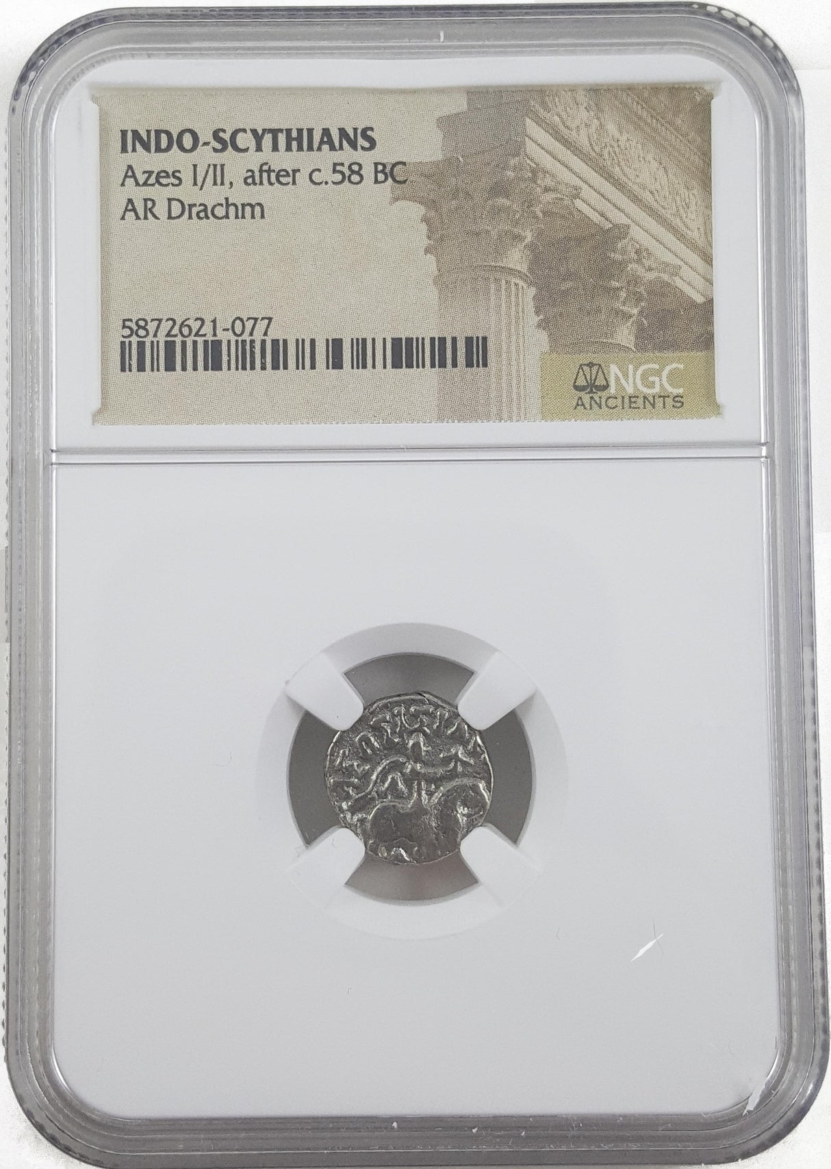 AZESII(AR)DRACHM-NGC(MG) Journey of the Magi / Azes II silver Drachm, NGC Certified(MG)