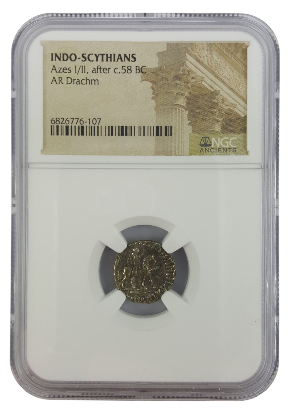 AZESII(AR)DRACHM-NGC(PG) Journey of the Magi / Azes II silver Drachm, NGC Certified(PG)