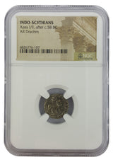 AZESII(AR)DRACHM-NGC(PG) Journey of the Magi / Azes II silver Drachm, NGC Certified(PG)