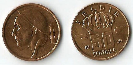 Belgium KM148.1-149.1(U) 50 Centimes