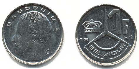 Belgium KM170(U) 1 Franc