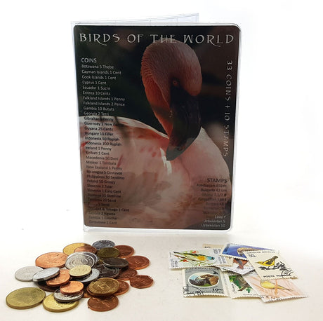 BIRDCOINSET(U) Bird Coins of the World: A Set of 33 Coins and 10 Stamps