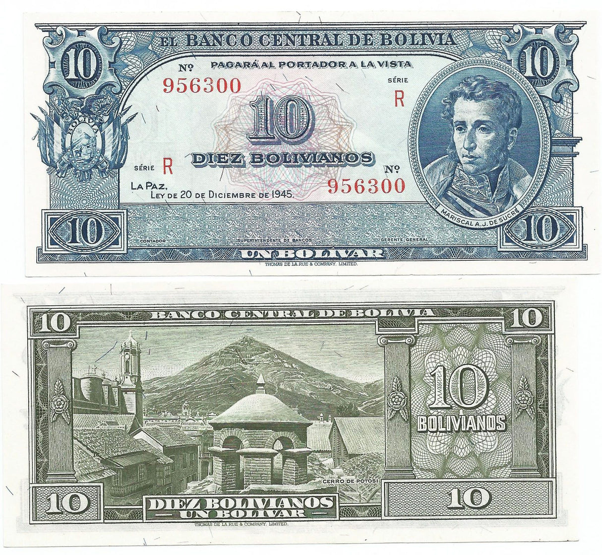 Bolivia P139d(U) 10 Bolivianos