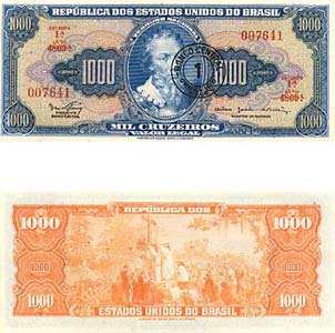 Brazil P187b(U) 1,000 Cruzeiros