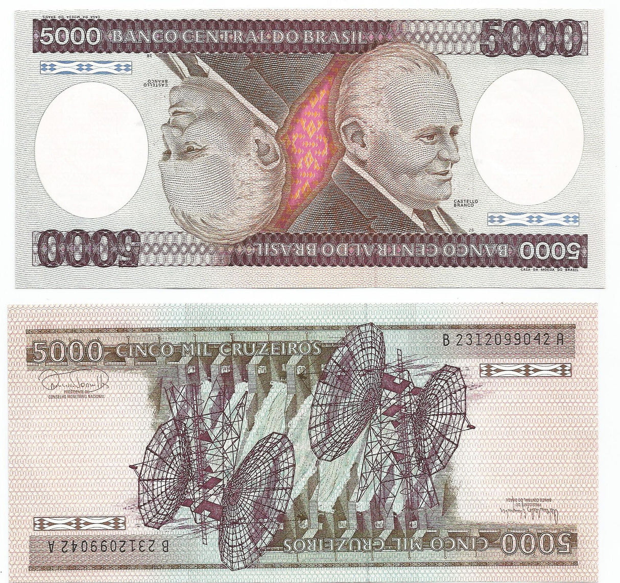 Brazil P202(U) 5,000 Cruzeiros