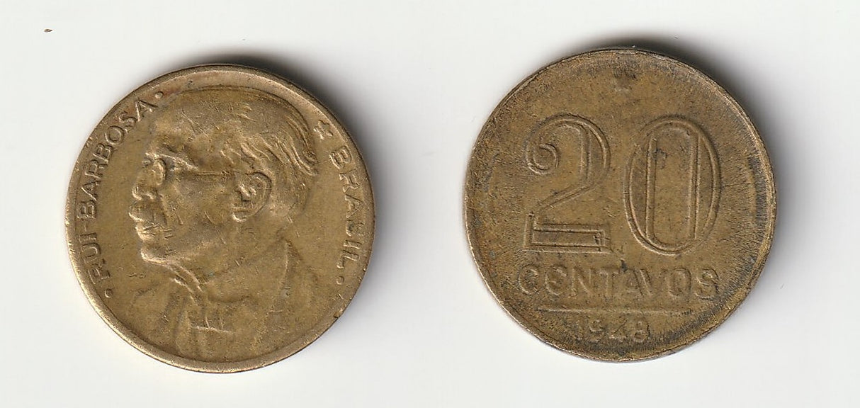 Brazil KM562(VF-XF-) 20 Centavos