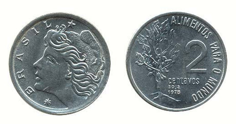 Brazil KM576.2-586(XF-AU) 2 Centavos