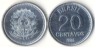 Brazil KM603(U) 20 Centavos