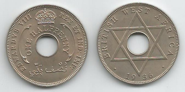 British West Africa KM15(U) 1/2 Penny