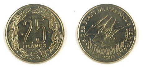 Central African St. KM10(U) 25 Francs (2003)