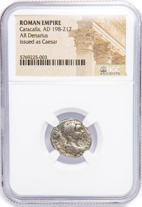 CARACALLA(AR)NGC(LG) Roman Silver Denarius of Caracalla (AD 198-217) NGC(LG)