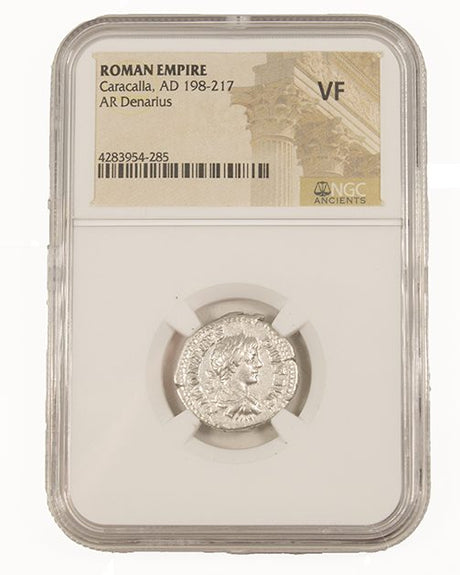 CARACALLA(AR)NGC(VF) Roman Silver Denarius of Caracalla (AD 198-217) NGC(VF)