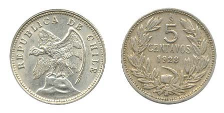 Chile KM165(VF) 5 Centavos