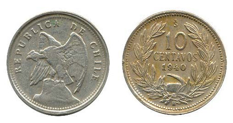 Chile KM166(VF) 10 Centavos