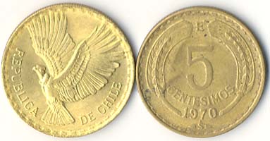 Chile KM190(XF) 5 Centesimos (Condor)