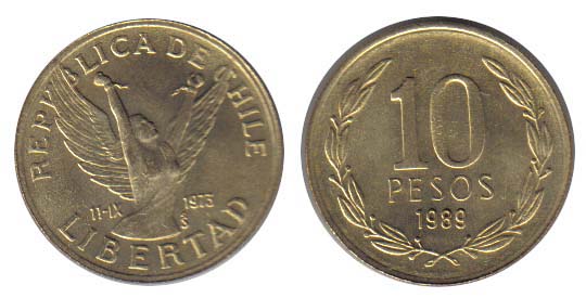 Chile KM218(U) 10 Pesos