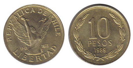 Chile KM218(U) 10 Pesos