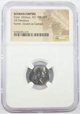 CLODIUSALBINUS(AR)NGC(VG-LG) Roman usurper Clodius Albinus denarius, 195-7 AD(VG-LG)